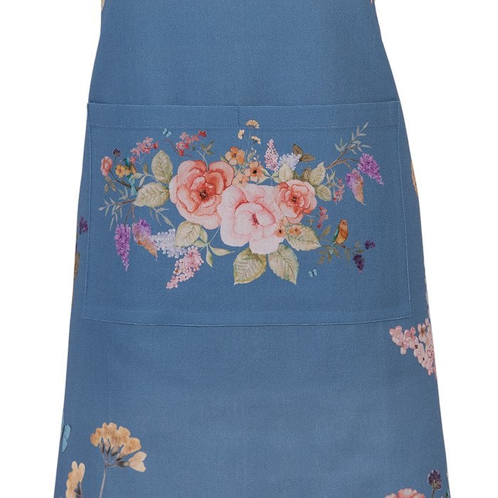 Schürze Rosen blau