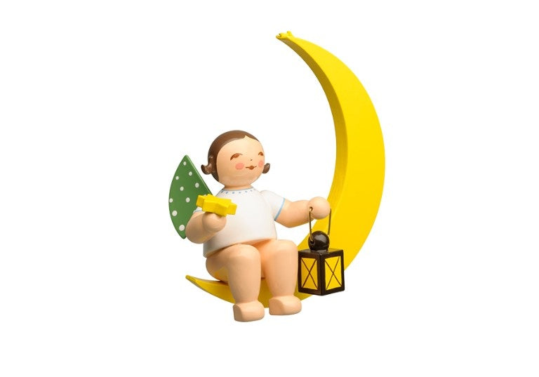 Engel mit Stern und Laterne im Mond