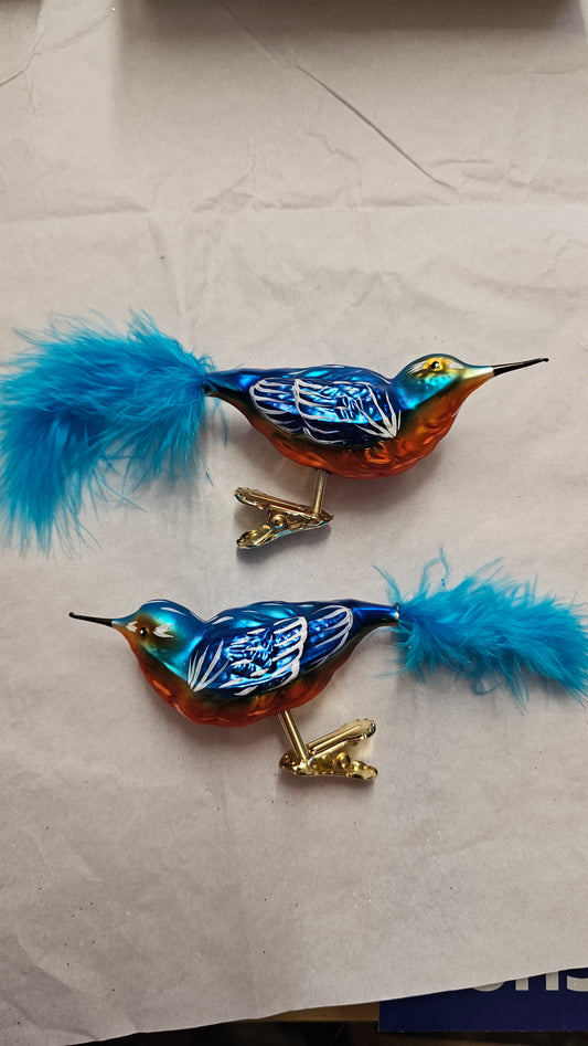 Lauscha: Eisvogel blau orange