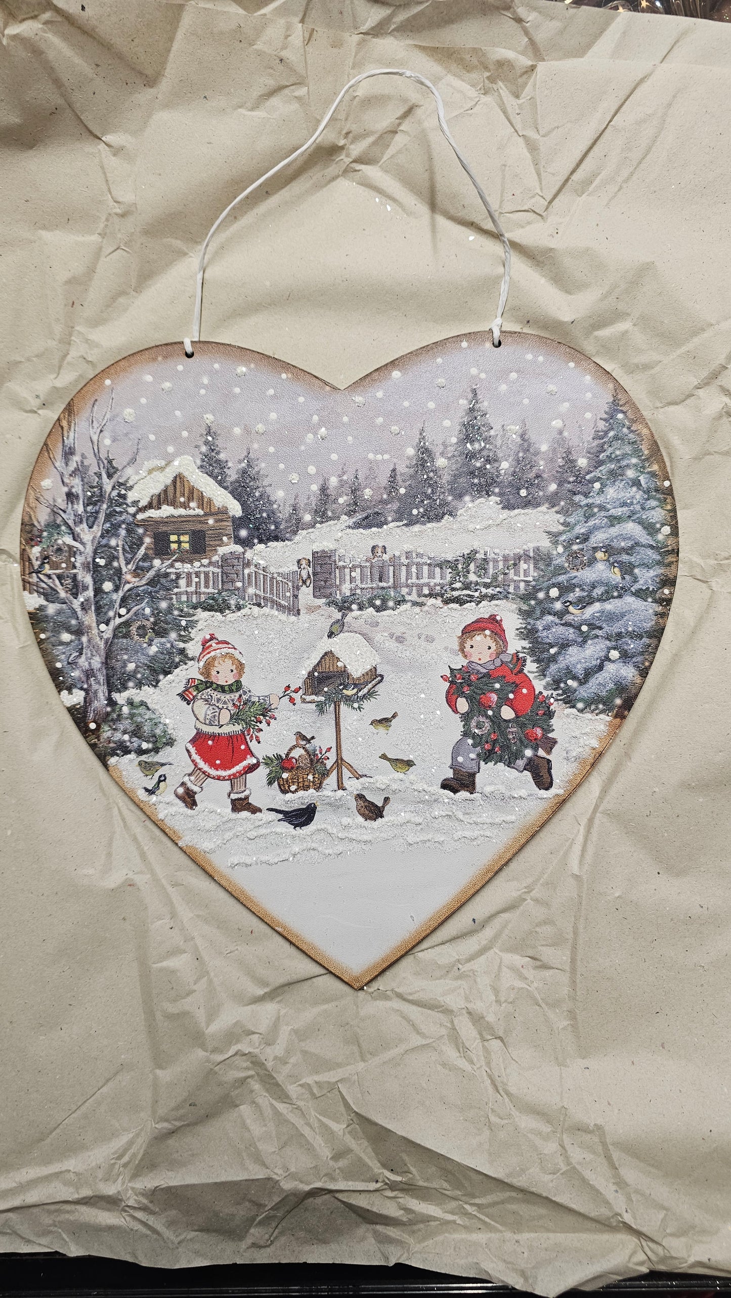 Herz Kinderpaar mit Vögel