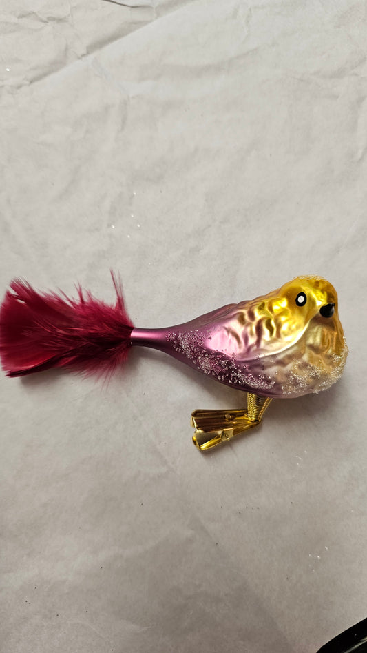 Böhmisch: dicker Vogel bord. / gold