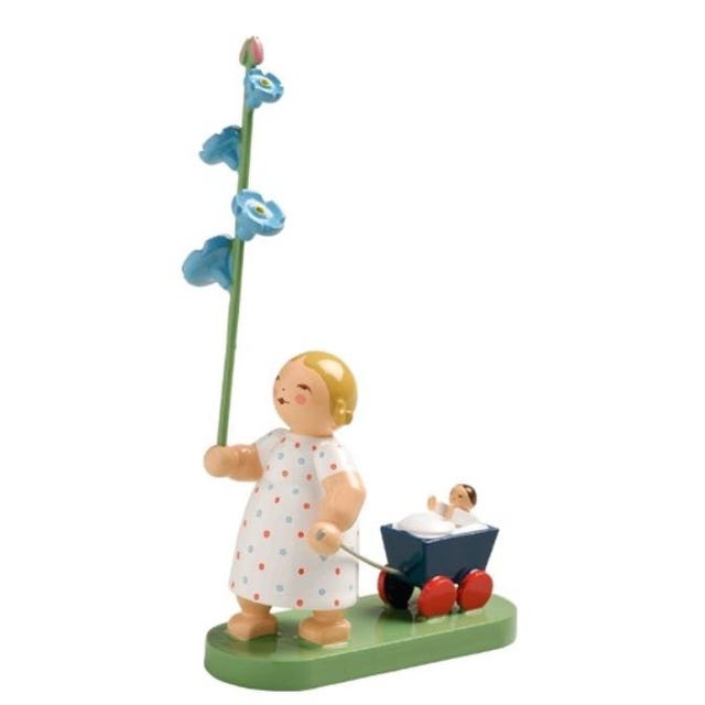Fille aux myosotis