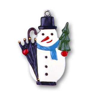Bonhomme de neige avec un parapluie