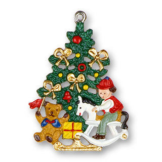 Sapin de Noël avec cheval à bascule