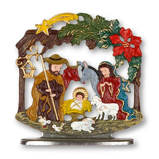 Crèche avec branche de sapin