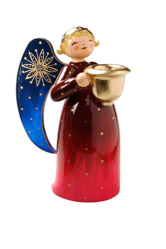 Angel richly painted with bowl of light