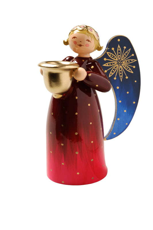 Angel richly painted with bowl of light