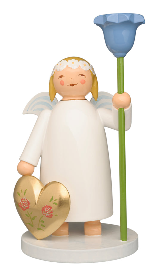 Marguerite ange avec coeur et fleur