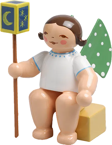 Ange, petit, avec lanterne bâton