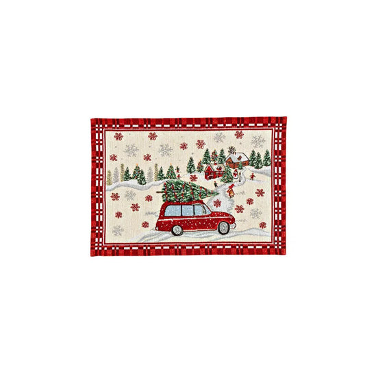 Tischset Weihnachtsauto
