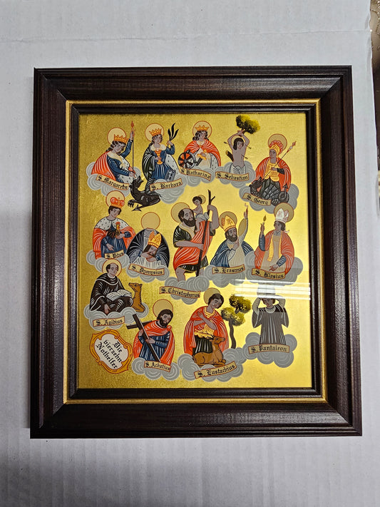 Behind glass emergency helper, large