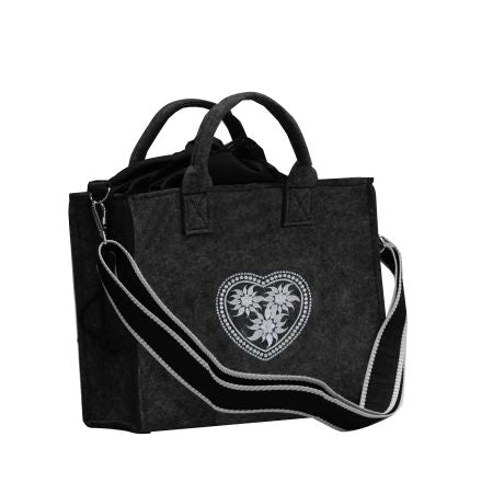 Filztasche grau weiß