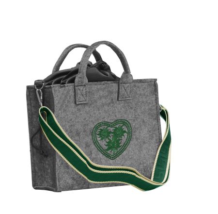 Filztasche grau grün