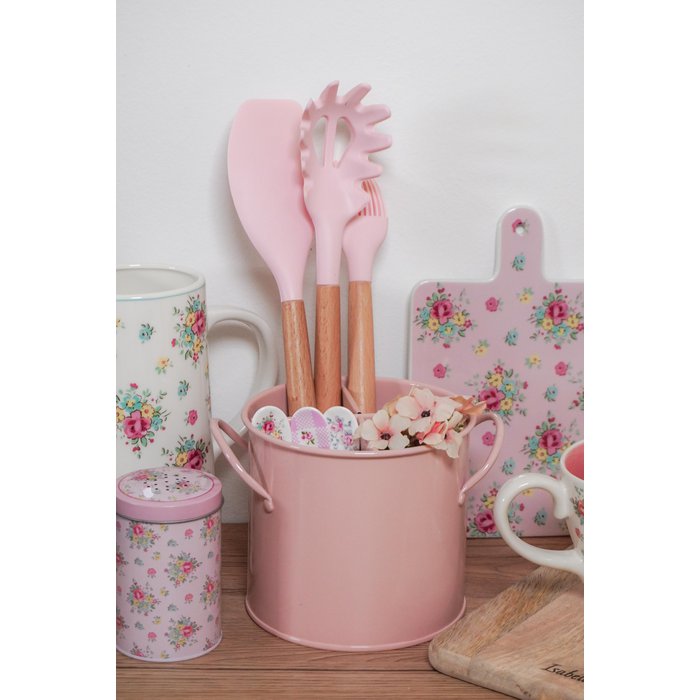 Pink utensil holder