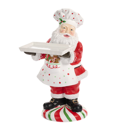 Weihnachtsmann-Koch mit Tablett