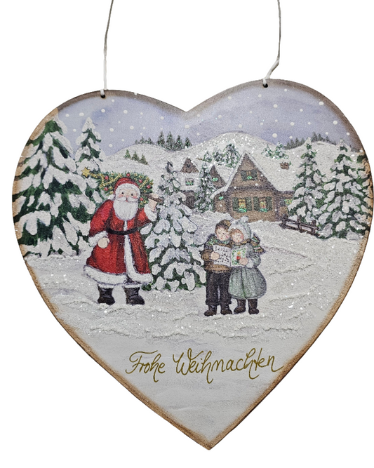 Herz Niko mit Kinderpaar "Frohe Weihnachten"