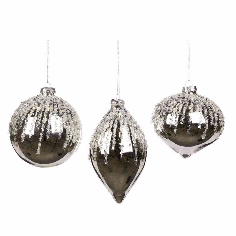 Silber Glitzer Ornamente