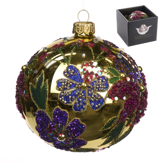 Glasornament Kugel Blumen