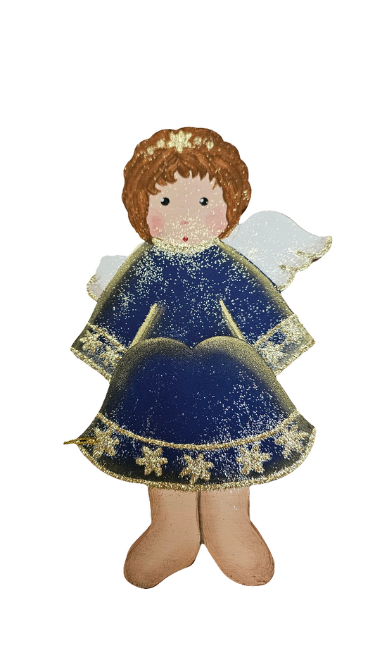 Sitzengel blau gold