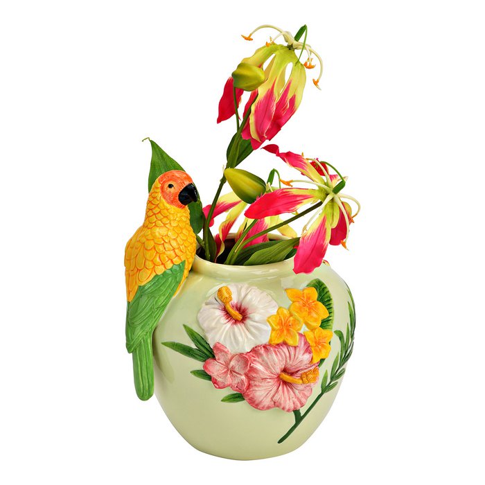 Papagei Blumen Vase