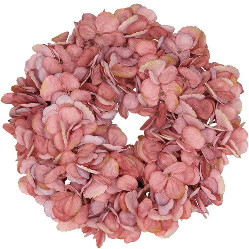 Hydrangea wreath dusky pink