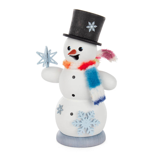 Räuchermann Schneemann mit Schneesternen