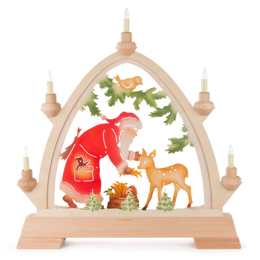 Rundbogen mit Weihnachtsmann und Reh