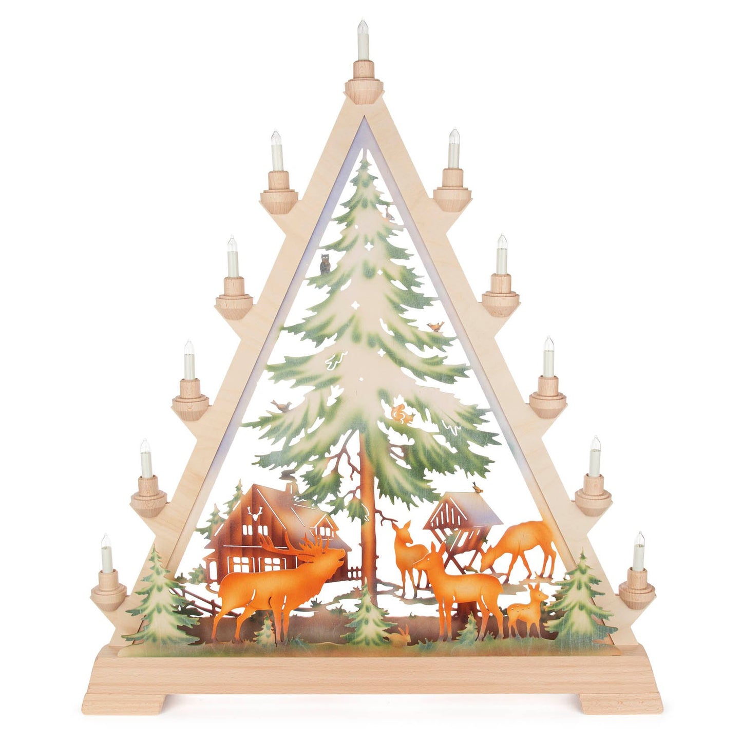 Schwibbogen Forsthaus farbig