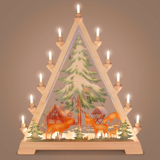 Schwibbogen Forsthaus farbig