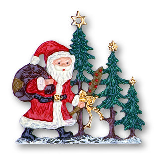 Père Noël avec 3 arbres