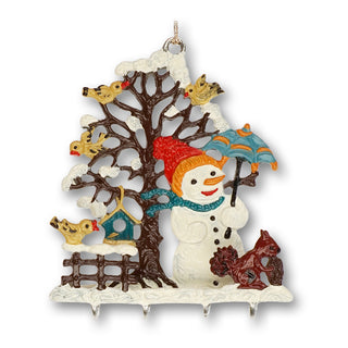3D miniature snowman with squirrel