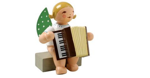 Ange avec accordéon, assis