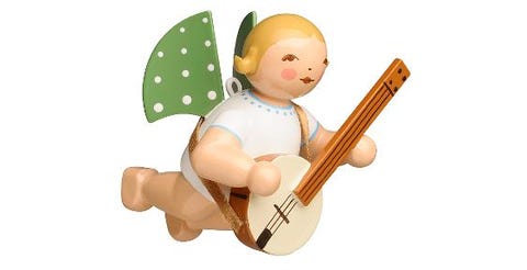 Floating angel with banjo