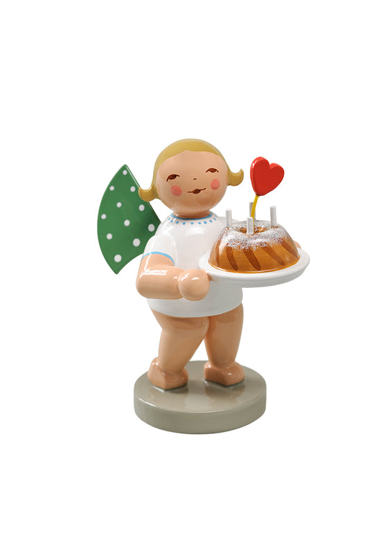 Angel with cake and heart
