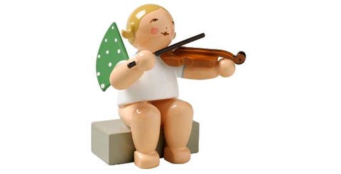 Sitting angel with violin